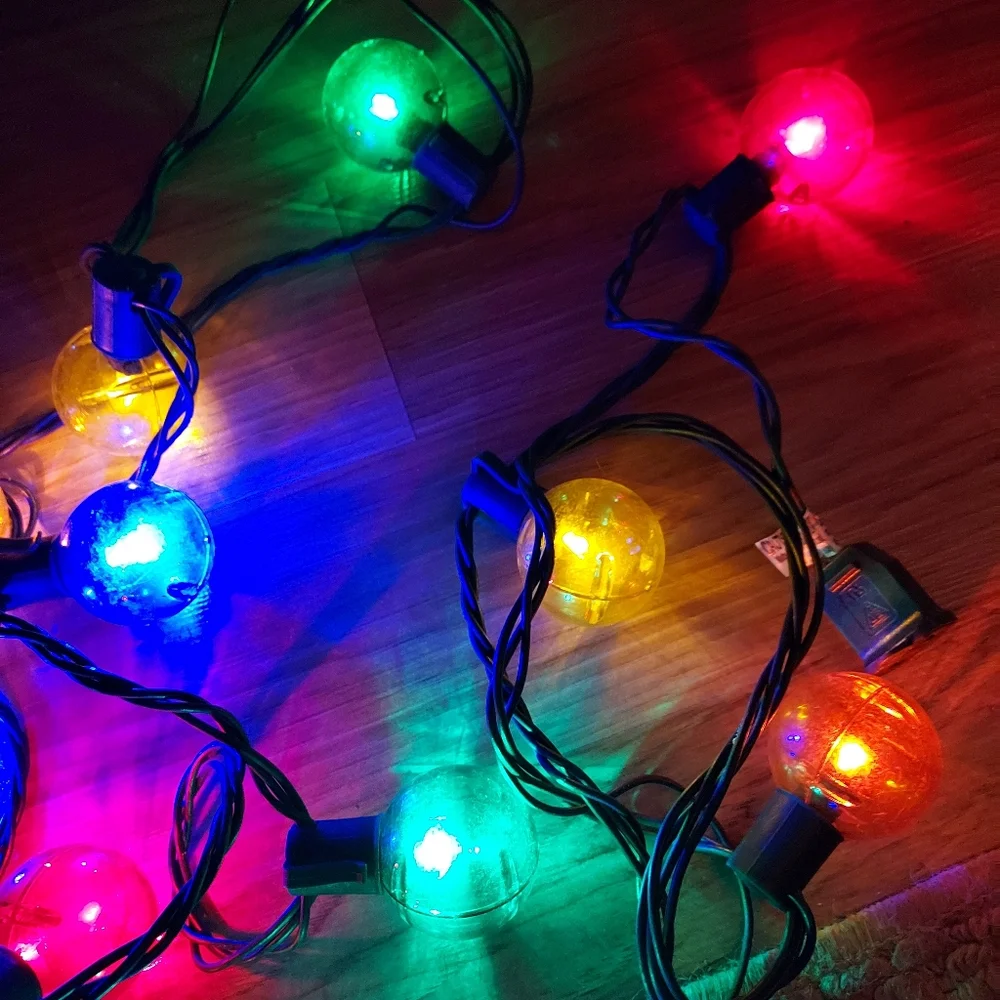 Vintage Colorful Christmas Ball String Lights 20 Feet Total Length